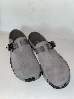 Merrell Men's Charcoal Gray Suede Wrapt Slip-On Mule with Buckle Strap